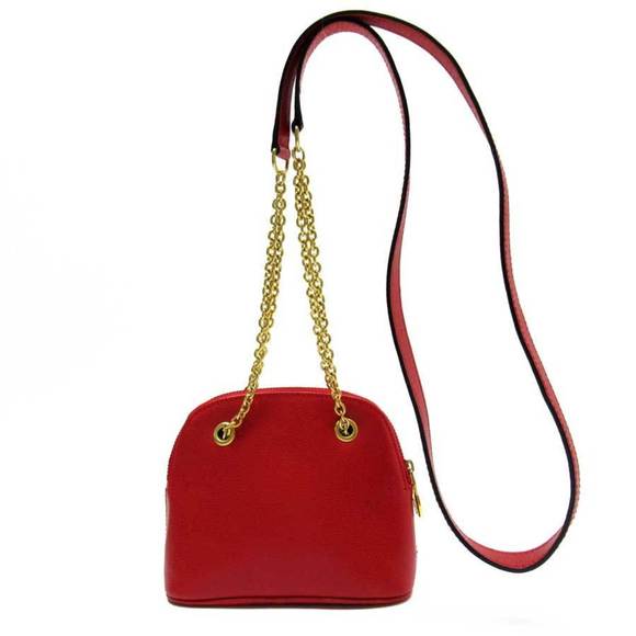Celine Shoulder Bag Pochette Red Gold Leather - Picture 1 of 3